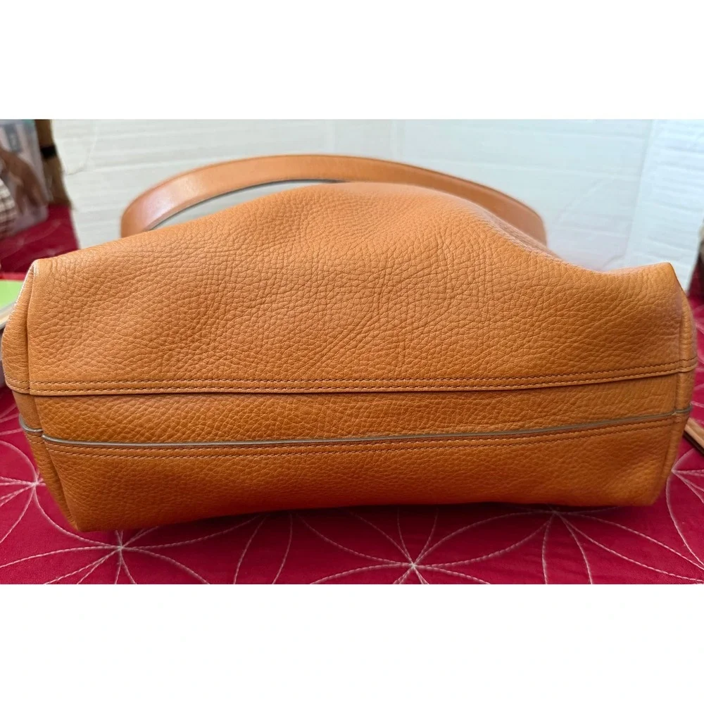 Fossil Maya Hobo Bag Striped Canvas Leather Shoulder Crossbody Tan Blue ZB7230 - Picture 6 of 10